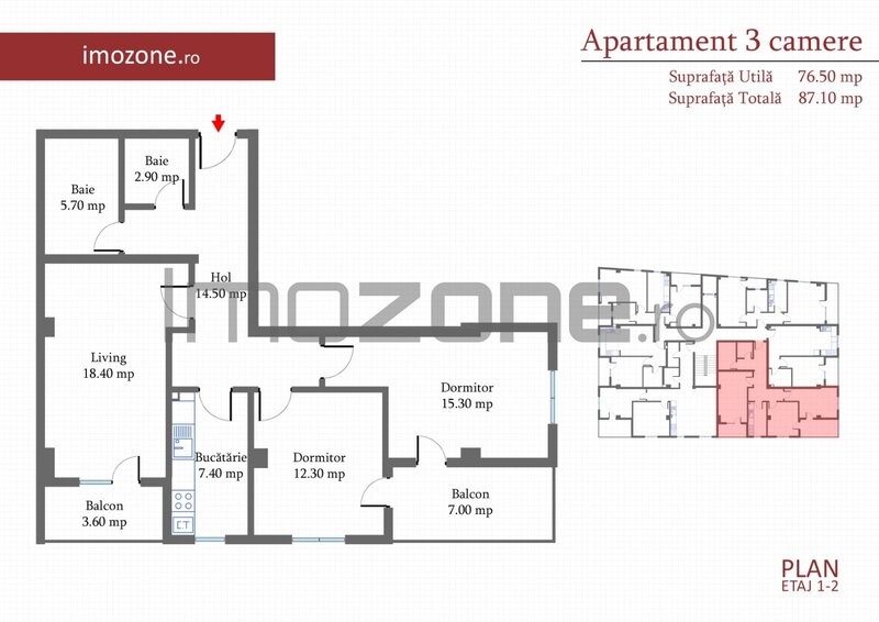 Militari, Margelelor, 3 camere, 86 mp, decomandat, 2 balcoane, zona de case,